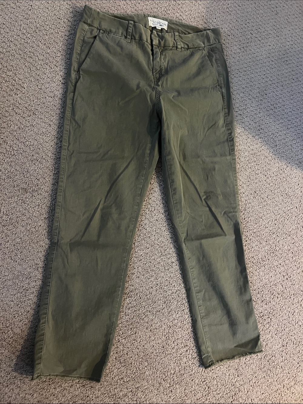 Nili Lotan Olive Chino Pants